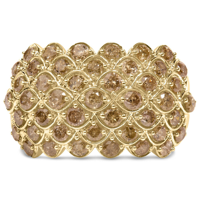 2 Ct. T.W. Brown Diamond Teardrop Design Cocktail Ring in 10K Yellow Gold, photo 1