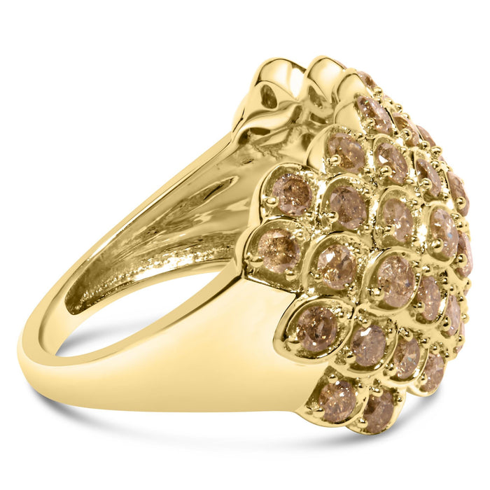 2 Ct. T.W. Brown Diamond Teardrop Design Cocktail Ring in 10K Yellow Gold, photo 2