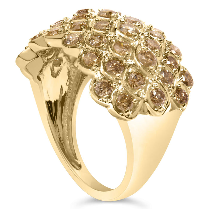 2 Ct. T.W. Brown Diamond Teardrop Design Cocktail Ring in 10K Yellow Gold, photo 5