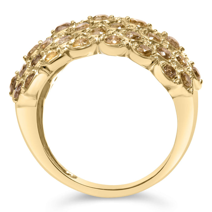 2 Ct. T.W. Brown Diamond Teardrop Design Cocktail Ring in 10K Yellow Gold, photo 6