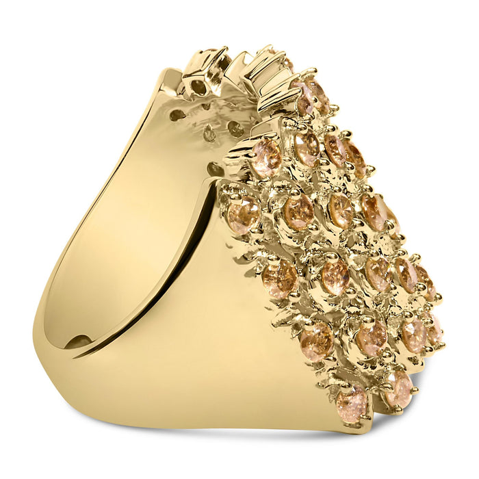 2 Ct. T.W. Brown Diamond Mesh Link Cocktail Ring in 10K Yellow Gold, photo 2