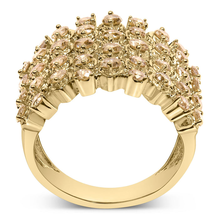 2 Ct. T.W. Brown Diamond Mesh Link Cocktail Ring in 10K Yellow Gold, photo 6