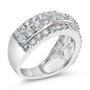 Anillo de banda de 3 hileras con diamantes cultivados en laboratorio de 2 ct. p.t. en plata de ley, foto 4