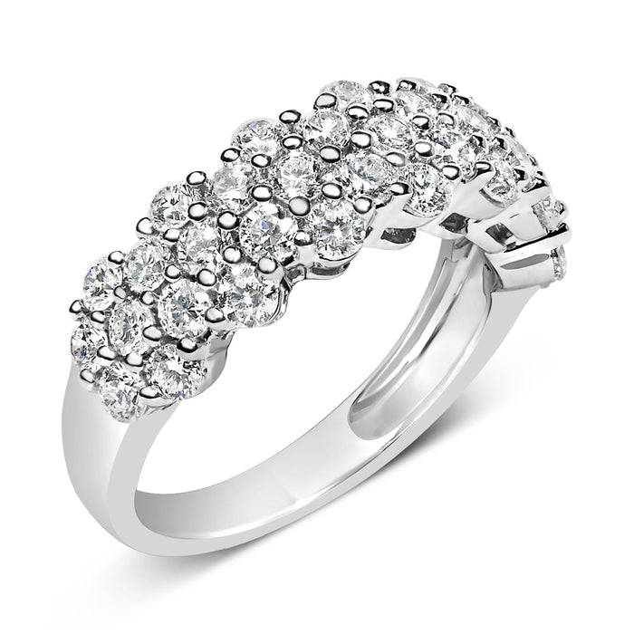 Anillo de banda con diamantes dispersos cultivados en laboratorio de 2 ct. p.t. en plata de ley, foto 4
