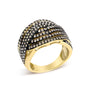 Anillo cruzado con diamantes champán de 1 ct. p.t. en plata de ley bañada en oro amarillo de 10K, foto 4
