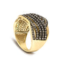 Anillo cruzado con diamantes champán de 1 ct. p.t. en plata de ley bañada en oro amarillo de 10K, foto 5