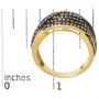 Anillo cruzado con diamantes champán de 1 ct. p.t. en plata de ley bañada en oro amarillo de 10K, foto 7