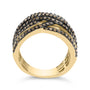Anillo cruzado de varias hileras con diamantes champán de 1 ct. p.t. en plata de ley bañada en oro amarillo de 10K, foto 6