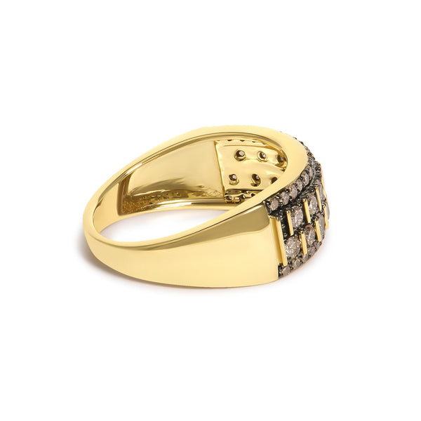 3/4 Ct. T.W. Champagne Diamond Band Ring in 10K Yellow Gold-Plated Sterling Silver, photo 2
