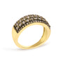 Anillo de banda con diamantes color champán de 3/4 ct. p.t. en plata de ley bañada en oro amarillo de 10K, foto 4