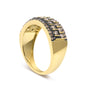 Anillo de banda con diamantes color champán de 3/4 ct. p.t. en plata de ley bañada en oro amarillo de 10K, foto 5