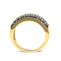 Anillo de banda con diamantes color champán de 3/4 ct. p.t. en plata de ley bañada en oro amarillo de 10K, foto 6