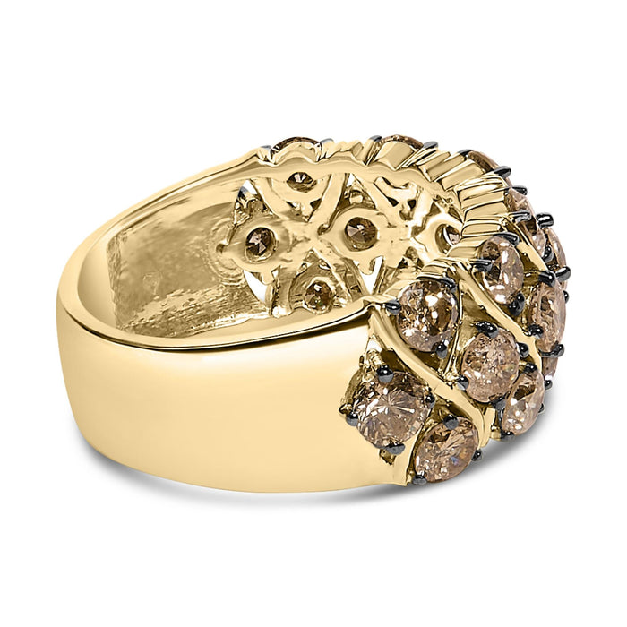 3 Ct. T.W. Champagne Diamond Multi Lattice Band Ring in 10K Yellow Gold-Plated Sterling Silver, photo 2