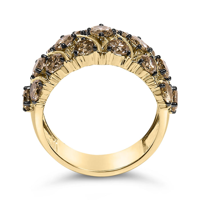 3 Ct. T.W. Champagne Diamond Multi Lattice Band Ring in 10K Yellow Gold-Plated Sterling Silver, photo 6