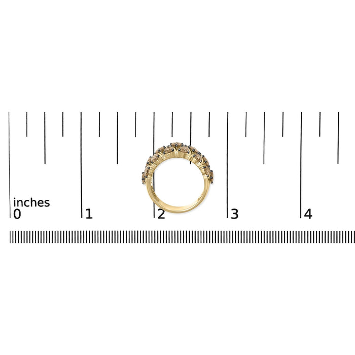 3 Ct. T.W. Champagne Diamond Multi Lattice Band Ring in 10K Yellow Gold-Plated Sterling Silver, photo 7