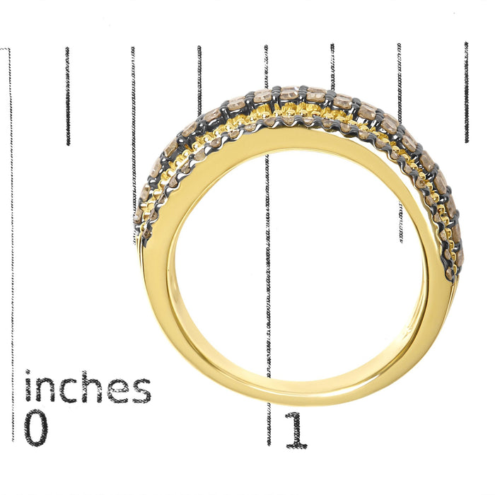 1 Ct. T.W. Champagne Diamond Multi Layer Band Ring in 10K Yellow Gold-Plated Sterling Silver, photo 7