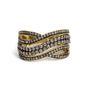 Anillo Highway con diamantes champán de 1 ct. p.t. en plata de ley bañada en oro amarillo de 10K, foto 1