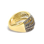 Anillo Highway con diamantes champán de 1 ct. p.t. en plata de ley bañada en oro amarillo de 10K, foto 2