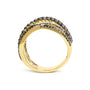 Anillo Highway con diamantes champán de 1 ct. p.t. en plata de ley bañada en oro amarillo de 10K, foto 6