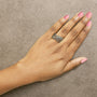 Anillo Highway con diamantes champán de 1 ct. p.t. en plata de ley bañada en oro amarillo de 10K, foto 3