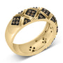 Anillo de banda estilo geométrico con diamantes champán de 3/8 ct. p.t. en plata de ley bañada en oro amarillo de 10K, foto 4