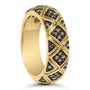 Anillo de banda estilo geométrico con diamantes champán de 3/8 ct. p.t. en plata de ley bañada en oro amarillo de 10K, foto 5