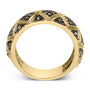 Anillo de banda estilo geométrico con diamantes champán de 3/8 ct. p.t. en plata de ley bañada en oro amarillo de 10K, foto 6