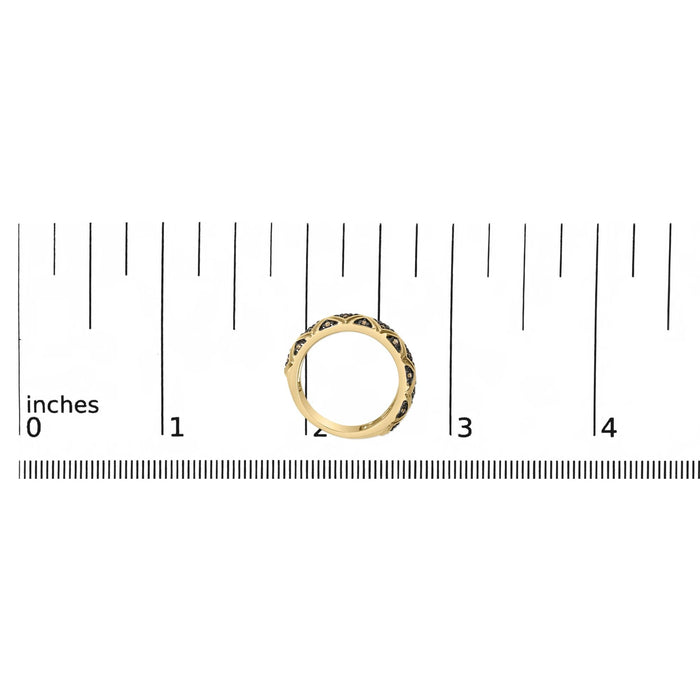 Anillo de banda estilo geométrico con diamantes champán de 3/8 ct. p.t. en plata de ley bañada en oro amarillo de 10K, foto 7