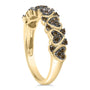 Anillo de banda con diamantes naturales de 1/3 ct. p.t. en plata de ley bañada en oro amarillo de 10K, foto 5