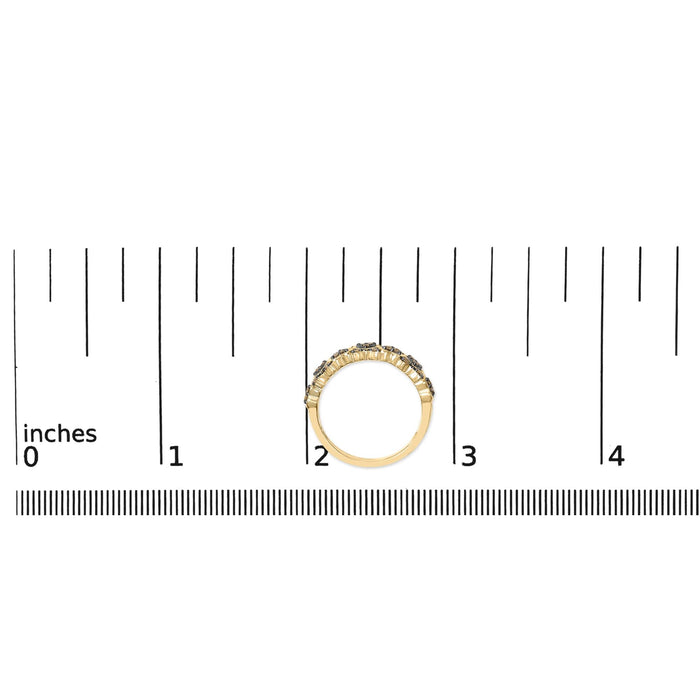 Anillo de banda con diamantes naturales de 1/3 ct. p.t. en plata de ley bañada en oro amarillo de 10K, foto 7