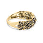 Anillo de banda de enrejado con diamantes champán de 3/8 ct. p.t. en plata de ley bañada en oro amarillo de 10K, foto 2