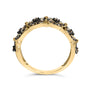 Anillo de banda de enrejado con diamantes champán de 3/8 ct. p.t. en plata de ley bañada en oro amarillo de 10K, foto 6