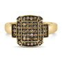 Anillo escalonado con diamantes champán de 1/2 ct. p.t. en plata de ley bañada en oro amarillo de 10K, foto 1