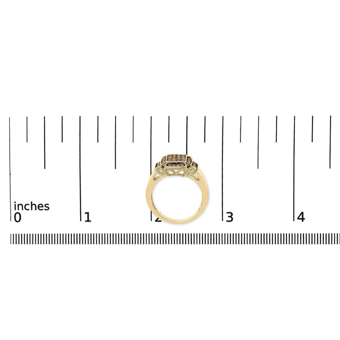 Anillo escalonado con diamantes champán de 1/2 ct. p.t. en plata de ley bañada en oro amarillo de 10K, foto 7