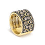 Anillo de banda ondulada con diamantes champán de 2 1/2 ct. p.t. en plata de ley bañada en oro amarillo de 10K, foto 5