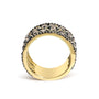 Anillo de banda ondulada con diamantes champán de 2 1/2 ct. p.t. en plata de ley bañada en oro amarillo de 10K, foto 6