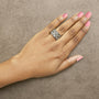 Anillo de banda ondulada con diamantes champán de 2 1/2 ct. p.t. en plata de ley bañada en oro amarillo de 10K, foto 3