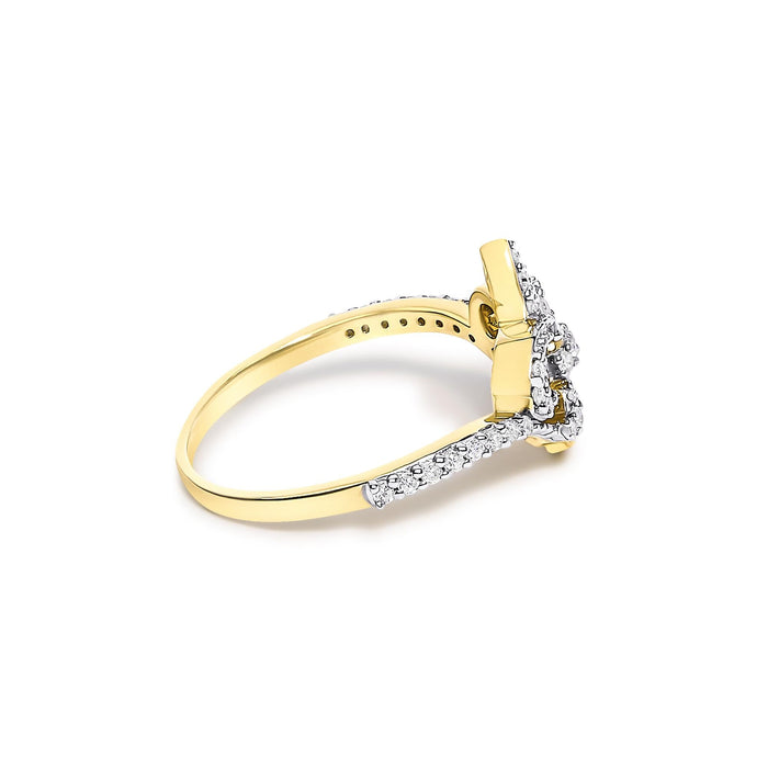 1/4 Ct. T.W. Diamond Fleur-de-Lis Ring in 14K Yellow Gold-Plated Sterling Silver, photo 2
