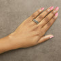 1 1/2 Ct. T.W. Brown Diamond Scalloped Band Ring in 10K Yellow Gold-Plated Sterling Silver, photo 3