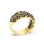 Anillo de banda con motivo festoneado y diamantes marrones de 1 ct. p.t. en plata de ley bañada en oro amarillo de 10K, foto 4
