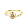 Anillo solitario bypass con diamante marrón claro de 1/5 ct. p.t. en plata de ley bañada en oro amarillo de 14K, foto 1