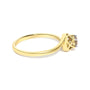 Anillo solitario bypass con diamante marrón claro de 1/5 ct. p.t. en plata de ley bañada en oro amarillo de 14K, foto 2