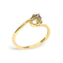 Anillo solitario bypass con diamante marrón claro de 1/5 ct. p.t. en plata de ley bañada en oro amarillo de 14K, foto 4