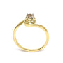 Anillo solitario bypass con diamante marrón claro de 1/5 ct. p.t. en plata de ley bañada en oro amarillo de 14K, foto 6