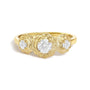 1/2 Ct. T.W. Lab-Grown Diamond Floral 3-Stone Ring in 14K Yellow Gold-Plated Sterling Silver, photo 1