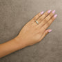 1/2 Ct. T.W. Lab-Grown Diamond Floral 3-Stone Ring in 14K Yellow Gold-Plated Sterling Silver, photo 3