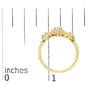 1/2 Ct. T.W. Lab-Grown Diamond Floral 3-Stone Ring in 14K Yellow Gold-Plated Sterling Silver, photo 7