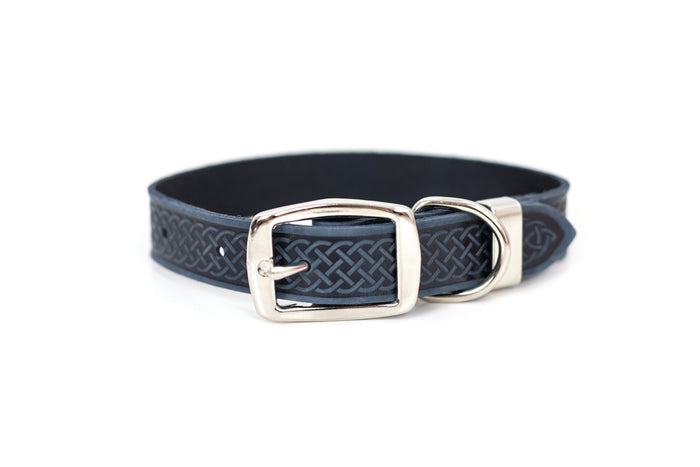 Celtic Double Buckle Leather Dog Collar, photo 6