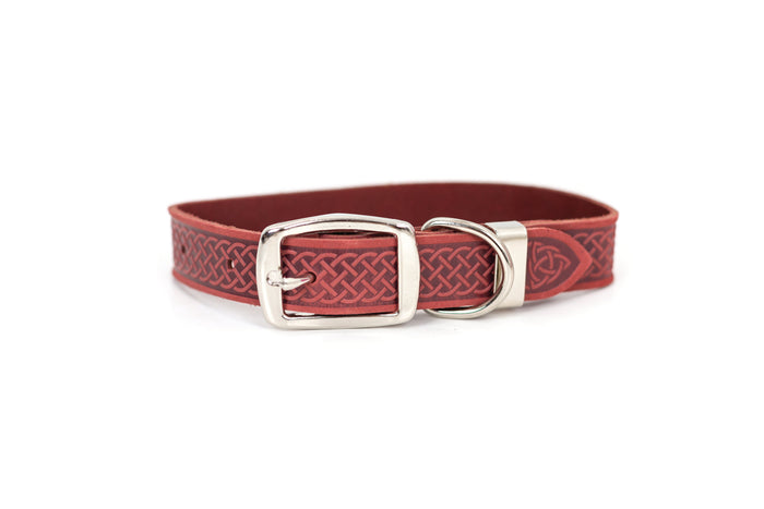 Celtic Double Buckle Leather Dog Collar, photo 5