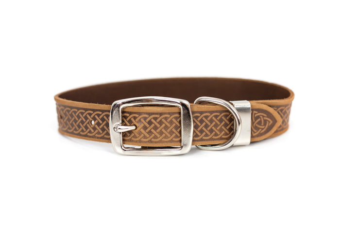 Celtic Double Buckle Leather Dog Collar, photo 7